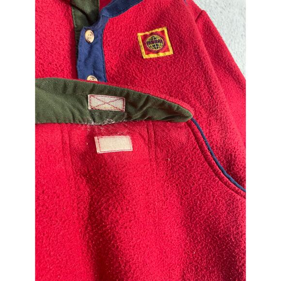 Little Levi’s Vintage Red Fleece Pullover Kids Size 6 Snap Collar Sweatshirt - Picture 13 of 14